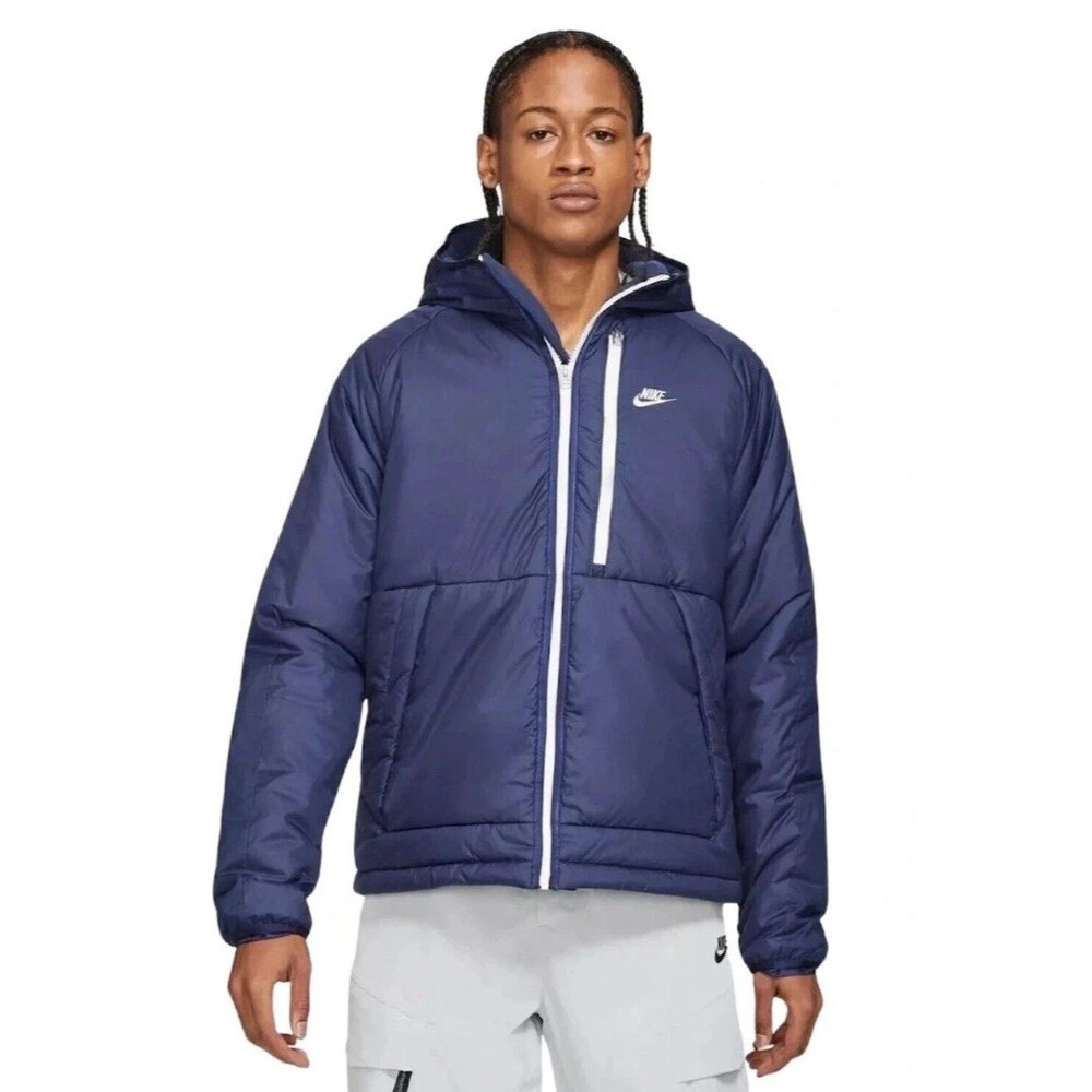 Nike Sportswear Therma-Fit Legacy Fleece Lined Hooded Jacket Navy DD6857 XL Tall